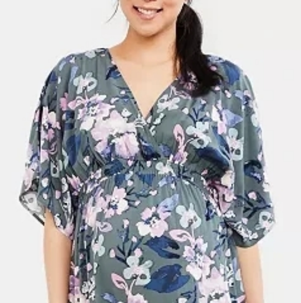 Jessica Simpson Maternity, Gray Floral sz 1X